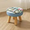 Taburete Pequeño para Uso en Casa, Taburete Bajo Pequeño, Taburete Redondo de Madera Maciza, Taburete Hongo, Banco Lindo para Niños, Taburete Suave para Sentarse, Taburete Creativo para Cambiarse los Zapatos