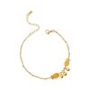 Tobillera Moderna de Acero de Titanio de Doble Cara con Corazón de Doble Capa para Mujer Chapada en Oro de 18K Nueva Versátil No se Desvanece de Moda Lujosa Accesible Tobillera