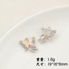 Accesorios de bricolaje hechos a mano, aleación coreana, simple, con incrustaciones de diamantes, perla, mariposa, pequeño colgante, pendientes, collar, pulsera, material W