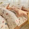 Conjunto de cuatro piezas de algodón lavado de grado materno e infantil de clase A, funda de edredón de hilo de doble capa, sábana para dormitorio, conjunto de tres piezas, ropa de cama para el hogar, funda de cama 4