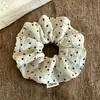 Goma de pelo satinada blanca con estrella estilo francés para mujer, de alta gama, delicada, suave, accesorio para el cabello, coleta estilo perezoso