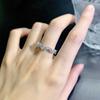 Mu Jing Joyería 2023 Nuevo Anillo de Fila Apilada de Diamantes con Forma de Pera y Gotas de Agua de Plata 925 Estilo Frío