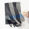 Bufanda de Lana Personalizada con un Toque de Lujo, Versátil para Hombres y Mujeres, Engrosada para Otoño e Invierno, Nueva Bufanda Cálida para el Cuello con Parches de Cuadros