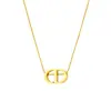 [Acero de titanio de cuerpo entero] letra cd personalidad estilo minimalista collar de oro real en horno cadena de clavícula de celebridad de Internet femenina ins