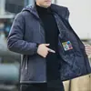 Talla extra Abrigo con capucha Forro polar Engrosado Cálido Acolchado de algodón para Hombre Grueso Otoño e Invierno Gama Alta Abrigo tipo Pan de Jengibre Abrigo Acolchado de Algodón Exclusivo Transfronterizo
