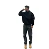 Jaqueta Coach Estilo Americano com Gola Alta Três Provas, Cor Sólida Casual, Outono Vintage Roupa de Trabalho para Exterior Voo Versátil Jaqueta para Casal