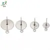 Tarrachas de Brinco de Aço Inoxidável com Argolas/Peças Redondas Douradas com Tachos Pendurados Acessórios para Brincos DIY Feitos à Mão Brincos