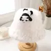Chapéu de Pescador Feminino Outono e Inverno Novo Estilo Desenho Animado Ragdoll Moda Rosto Exposto Pequeno Chapéu de Bacia Recheado Chapéu Quente à Prova de Frio