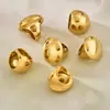 Anel Brilhante de Design Exagerado Estilo Europeu e Americano, Joia Personalizada da Moda Transfronteiriça, Aço Inoxidável Banhado a Ouro 18K, Não Desbota
