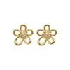 ¡Fashionista! Pendientes de botón de flor hueca de circón, elegantes y versátiles, pendientes de lujo ligero de alta gama para mujer, venta al por mayor