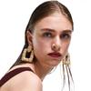 Pendientes de metal pesado transfronterizos de Europa y Estados Unidos, pendientes geométricos simples, pendientes de metal retro para mujer, fabricantes de joyas