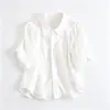 Blusa casual de nicho estilo francês com mangas bufantes para mulheres, novo modelo de verão, artística e elegante, camisa branca versátil