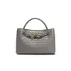 Bolsa Tote de Mão Novo Estilo Estilo Old Money, Bolsa Horizontal Tecida Moda Europeia e Americana, Bolsa de Ombro e Transversal Clássica de Luxo