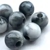 Padrão Jade Imitação Gradiente Duas Cores Forma Especial Material de Contas com Furo Grande Contas de Plástico Acrílico Oval Metabo
