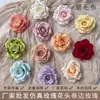 Hermosa cabeza de flor de rosa de lana multicolor de alta calidad sin deformación, pared de flores de boda, flor de simulación de color especial para primavera y otoño
