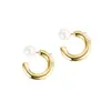 Pendientes de Aro Lisos Curvos en Forma de C para Mujer 2024 Estilo Caliente Moda Únicos Pendientes Versión Coreana Mismo Estilo que los Bloggers de Dongdaemun