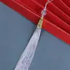 Borla de cuentas esmeriladas de 15 cm de largo, borla de ropa china antigua, accesorios de tapeta a presión, colgante de borla guqin para oreja, venta al por mayor