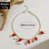 Collar de Aguacate con Perlas Blancas Estilo Bohemio Transfronterizo Europeo y Americano Estilo Playa Vacaciones Lindo Collar de Verdura para Mujeres