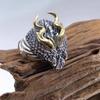 Anillo de Dragón Temu Personalidad Dragón Anillo Abierto para Hombre Anillo Dominante de Dragón y Serpiente Anillo Único Joyería Vintage Moda Estilo Nacional
