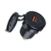 Cargador de coche de 30W QC PD de doble puerto para teléfono móvil, cargador rápido 12-24V para coche/motocicleta, USB modificado