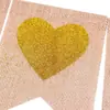 Decoración de Fiesta de Bodas Mrmrs Guirnalda Corazón Dorado Bandera Cola de Golondrina Bandera Colgante