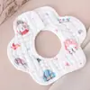 Babadores Impermeáveis Bebê Estilo Coreano Ins, Babadores de Algodão Puro Dupla Face para Bebês, Babadores em Formato de Pétala para Meninas e Meninos