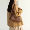 Bolso cruzado para debajo del brazo para mujer con un toque de alta gama, piel genuina de curtición vegetal de nicho, Bolso hobo tipo dumpling de hombro de verano