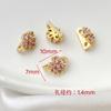 Ouro 14K Preenchido com Cobre com Preservação de Cor Incrustado com Zircônia Zircônia Colorida Espaçadores de Linha Dupla DIY Joias Feitas à Mão Pulseira Colar Acessórios Contas