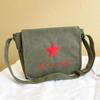 Bolsa Retro para Servir al Pueblo, Bolsa Estrella Roja, Bolso Cruzado de Lona Lei Feng, Bolso de Hombro Nostálgico Estrella Roja Verde, Venta al por Mayor por Fabricante