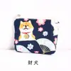 Tela de Algodón Fresco Retro Estilo Japonés Billetera para Monedas Bolso de Maquillaje Simple Portátil Bolsita para Llaves de Dibujos Animados Tarjetero