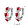 Pendientes de gota de circón azul Klein con diamantes de colores, pendientes de moda extranjera, elegantes para eventos sociales, hebilla de oreja de diamante azul, diamante rojo, pendientes versátiles