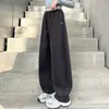 Calça Curva Forrada com Fleece Outono e Inverno para Meninas 2025 Nova Estilosa Calça de Moletom Infantil para Crianças Maiores, Calça Esportiva Casual de Fim de Outono Tendência