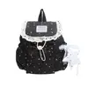 Mochila casual con ribete de encaje para chicas de secundaria y preparatoria, nueva colección otoño 2026, bolso de hombro moderno con estampado de estrellas