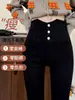 Leggings de Cintura Alta Novos Outono Inverno 2026 para Mulheres, Podem Ser Usados Fora com Botas, Lápis Preto, Com Veludo, Apertados, Skinny, Pequena Calça Preta