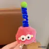 Pinza para el Cabello de Color Caramelo Monstruo Pequeño Bola de Resorte de Felpa Adorable y Divertido Adorno para la Cabeza Femenino Nuevo Clip de Pato de Pico Estéreo Lindo