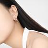 Aretes de Diseño Nicho Simple Elegante Estilo Coreano con Diseño de Frijol Dorado Moda para Mujer Aretes Elegantes de Acero de Titanio