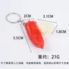 Llavero de pimiento rojo verde amarillo artificial creativo para bolsa de comida pimiento dulce ajo colgante tazón completo comida y juego al por mayor