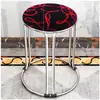 Mesa de jantar de 46 cm de altura com estrutura de aço reforçada, design popular, aço inoxidável espessado e reforçado, banqueta alta estilosa para uso doméstico, banqueta redonda