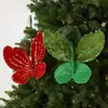 Decorações de Natal novas e populares: borboletas de tecido, flores artificiais de Natal e outros acessórios para criar uma atmosfera festiva de árvore de Natal