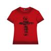 Camiseta de Cuello Redondo con Hombro Derecho Descubierto para Chica Americana Sexy de Manga Corta Ins para Mujer Verano Nueva Estampada Slim Ajustada Top Blanco