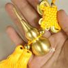 Pingente de Cabaça de Cobre com Nó Chinês Auspicioso para Decoração de Porta, Cabacinha Oca para Boa Sorte e Prosperidade, Ornamento de Porta de Quarto