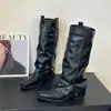 Meia de Salto Grosso Acima do Joelho Botas de Cavaleiro Femininas 2026 Venda Quente de Inverno Botas de Cano Longo Moda Retro Botas Plataforma