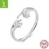Anillo Abierto Original S925 Plata de Ley Yinziyun Anillo Romántico de Pareja Regalo para Novia Joyería