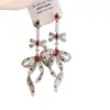 Pendientes de Plata 925 con Aguja de Corazón Romántico que Calienta el Corazón, Resistentes, Microincrustados con Circonitas, Lazo de Cinta para Mujer, Pendientes de Lazo de Lujo Ligero de Nicho