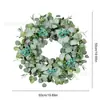 Popular Corona de Primavera Transfronteriza con Bayas Azules e Hortensias, Decoración Artificial Verde para Puerta, Corona de Primavera de Amazon