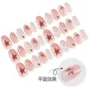 Unhas Postiças Curtas Vestíveis, Estilo Doce e Cool, Estrelas e Laços Pintados à Mão, Unhas Manicure Exquisitas e Doces Coração de Menina, Removíveis