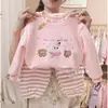 Nueva colección de otoño para niños: Conjunto bordado en 3D, conjunto de sudadera para niña y bebé, atuendo de dos piezas elegante y casual 2026