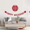 Decoração de Sala de Estar de Casamento Palavra Feliz Decoração de Quarto de Casamento Palavra Feliz Fundo de Parede com Arte Latte Decoração Palavra Feliz Nossa Bandeira de Casamento
