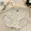 Academia Estilo Britânico Retrô Roupa Íntima Feminina 100% Algodão Roupa Íntima Feminina Urso Cintura Média Grau 10A Antibacteriana Algodão Integral Gancho Estendido