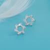 Moda Europeia e Americana Cobre Branco Banhado a Ouro K Strass Bijuterias Anel Giratório Brincos de Diamante Zircônia Super Brilhante Brincos Geométricos